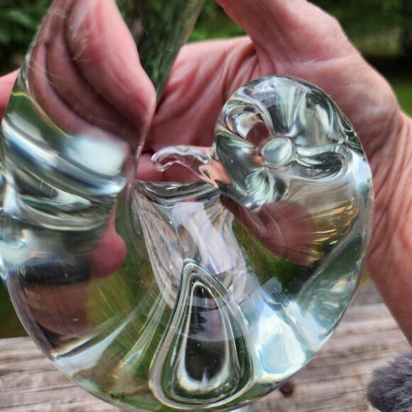 Rare Vintage Swedish? Murano? Art Glass Bird With Long Curved Tail - Clear Cryst - Picture 4 of 5